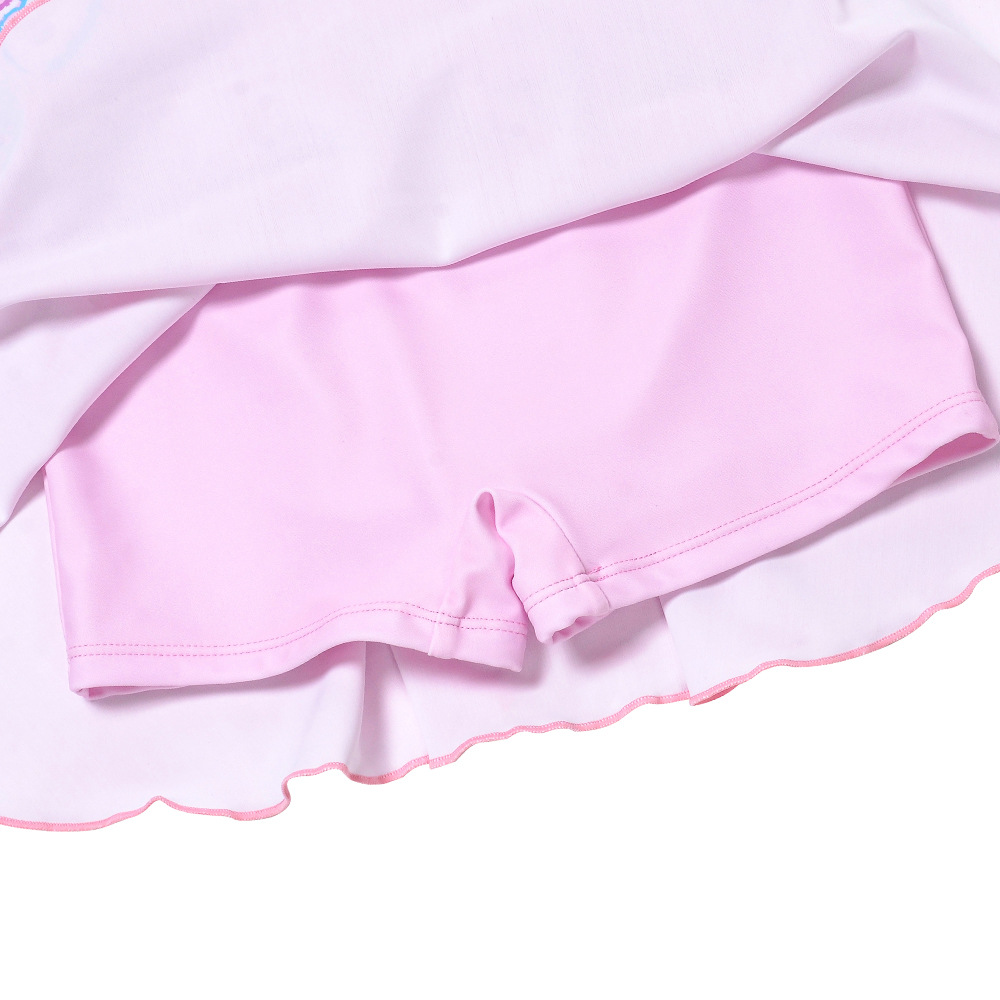 Pige badedragt solbeskyttelse prinsesse stil lyserød rød_voghion.com