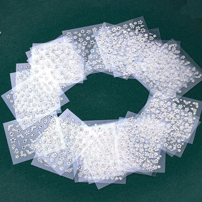 30 Sheets Flower Nail Art Stickers Spring Summer Manicure Self-Adhesive Daisy Nail Supplies Elegant Exquisite Flower Decals