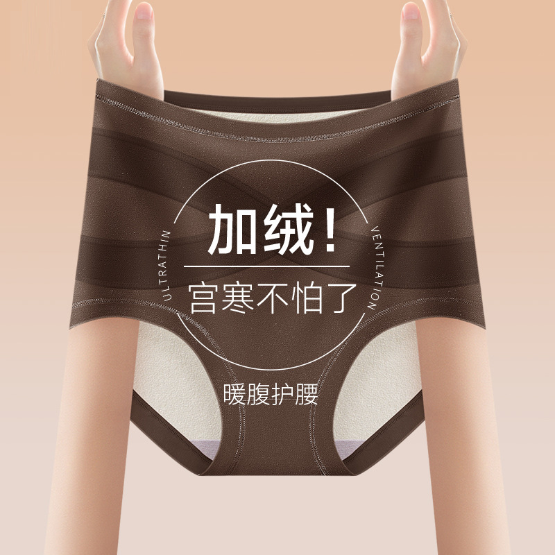 Best-Selling Full-Body Fleece-Lined Thermal Tummy Control Panties for Women, Silk Crotch, High-Waisted, Double-Layered Warm Belly Women's Underwear, Winter Wholesale