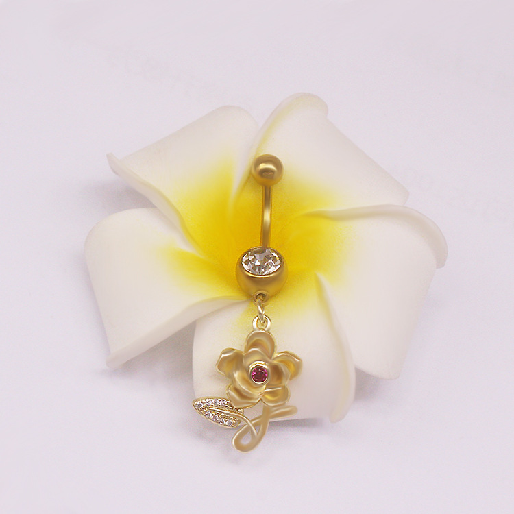 Heart Shaped Butterfly Belly Button Ring With Rhinestones_voghion.com