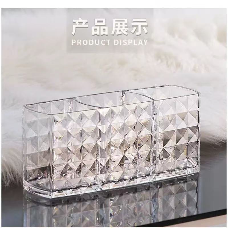 化粧品収納ボックスアクリル収納肥厚透明プラスチック家庭用学生デスクトップ化粧ブラシ収納チューブ|undefined
