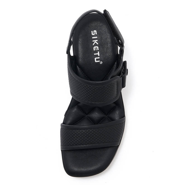 Dép sandal nữ đế dày quai Velcro mùa xuân hè 2025 — Màu đen, Màu camel, Màu trắng be chi tiết 33