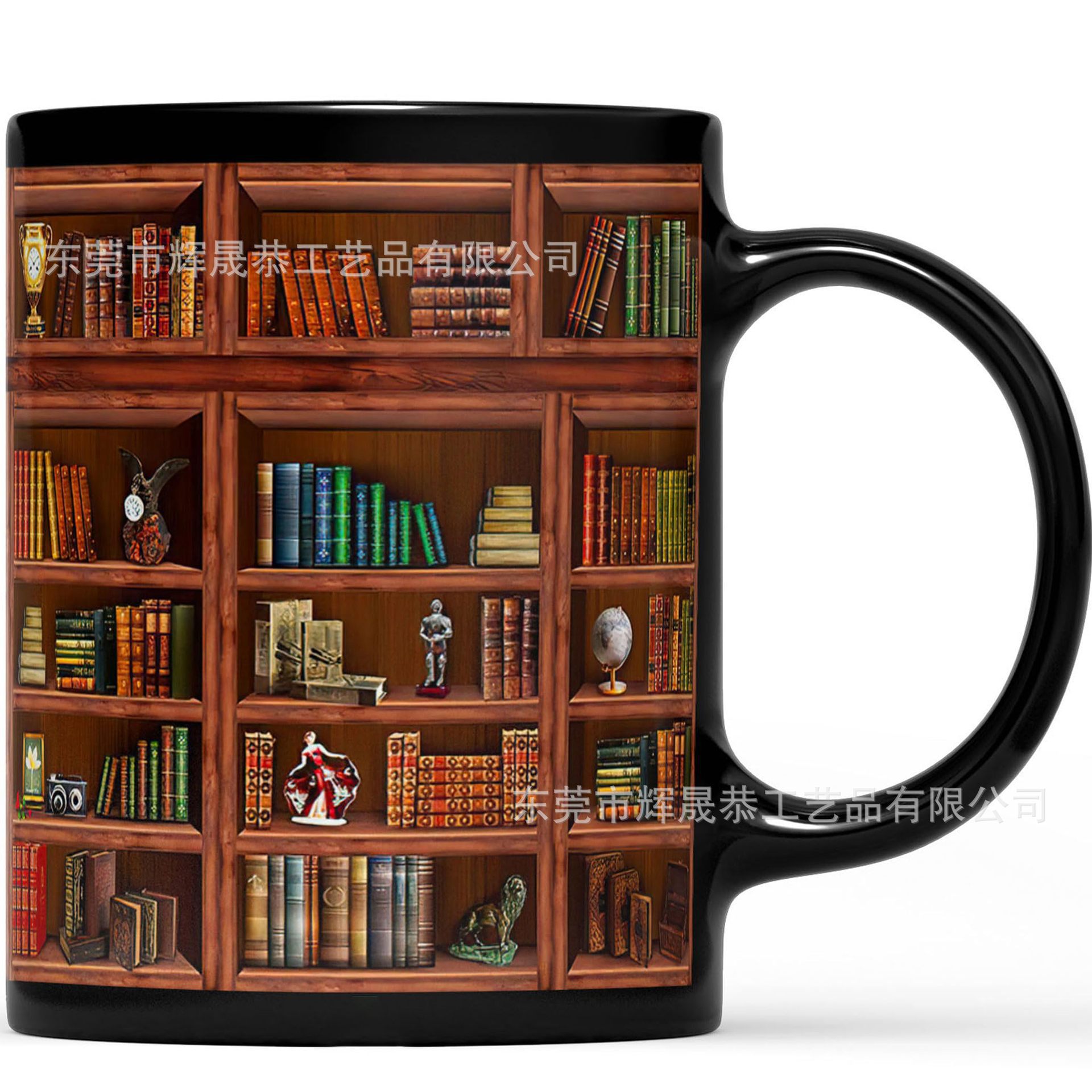 Nuevo estilo transfronterizo de cerámica 3D Bookshelf Mug taza de diseño de espacio creativo taza multiusos