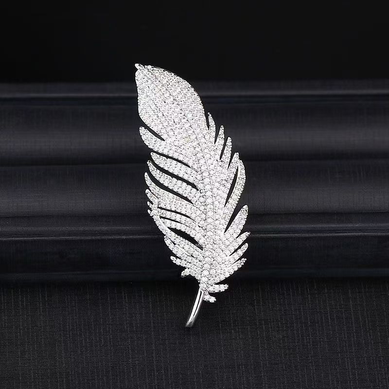 Spilla in argento con zirconi in stile coreano, per abito da donna, semplice accessorio alla moda per cappotto_voghion.com
