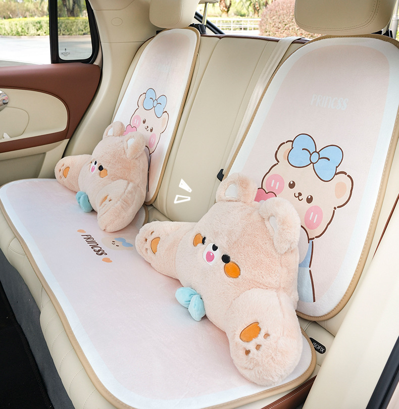 Confession Bear Car Seat Cushion Autumn and Winter Warm Anti-Slip Car Seat Cushion Cute Cartoon Car Seat Cover
