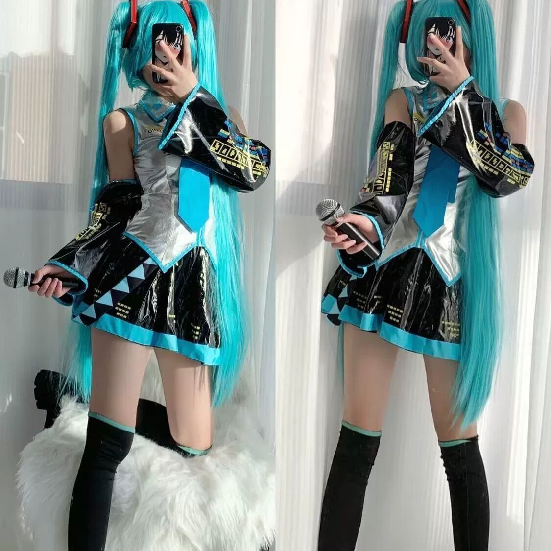 Официальное обслуживание Hatsune Miku, костюм Services, косплей набор женский милый полный набор готовые пряди женские