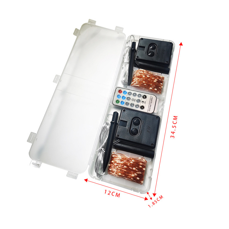 2022 actualizado conjunto de dos piezas con control remoto 3V brillante luz solar de alambre de cobre Cadena de luz LED patio luz de color