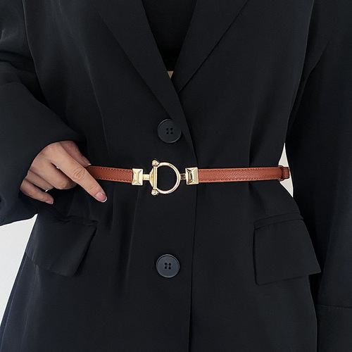Thin belt for women, decorative summer waist chain with suit, coat, dress, waist-cinching, versatile, simple, Korean style belt