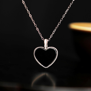 Zhu Yin Heart Jade Pendant S925 Silver Niche Pure Natural A-Grade Jadeite Ink Jade Inlaid Ice Type Pendant Free Shipping