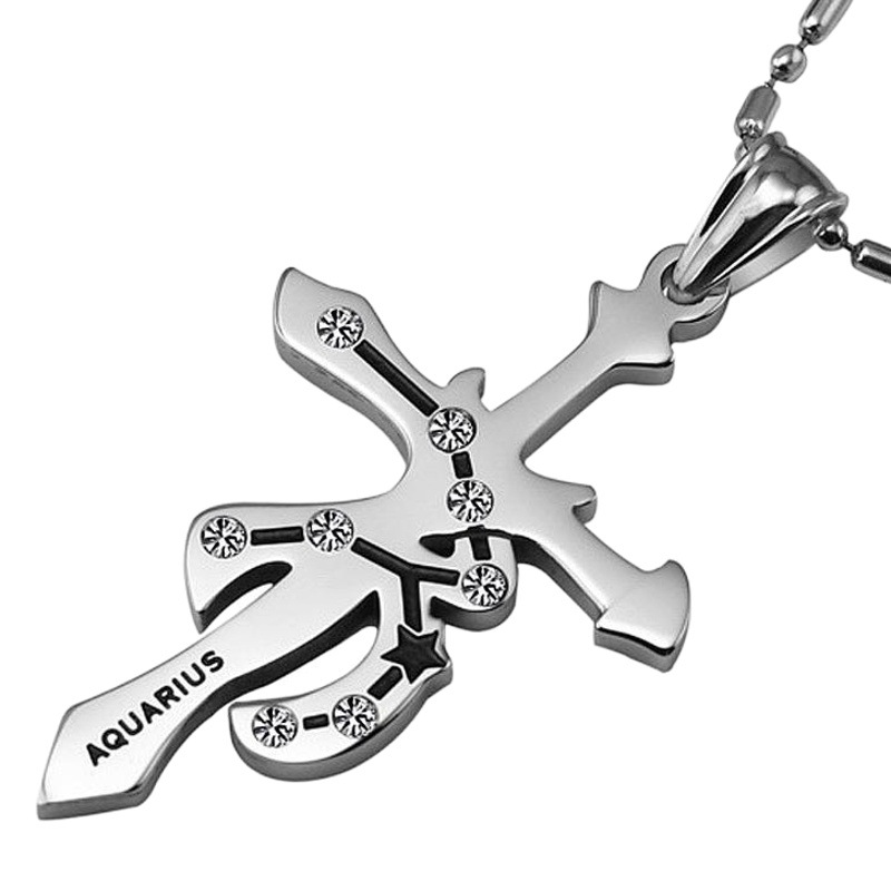 Estilo coreano de los hombres y las mujeres doce constelación collar Cruz adornos personalizados Taobao boutique joyería
