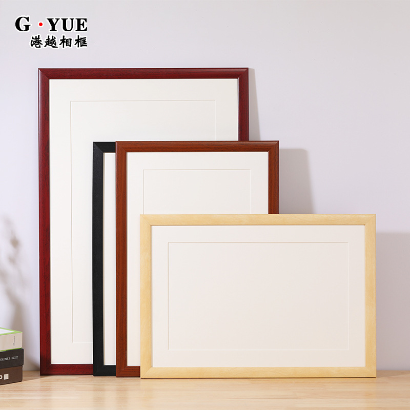 GJU8GJU8批發實木書法作品相框毛筆字裝裱帶空白卡紙diy畫框架訂