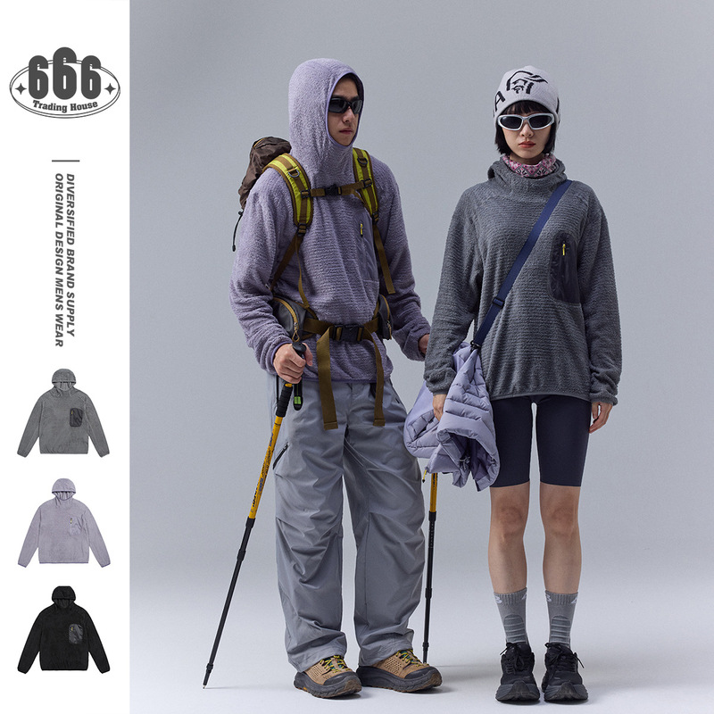 Shibuya Element Outdoor Camping Style Casual Hooded Fleece Top Sweatshirt Men's and Women's Jacket Ow5213