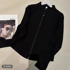一件代发双拉链上货2025秋季新款时尚纯色韩版洋气百搭长袖上衣