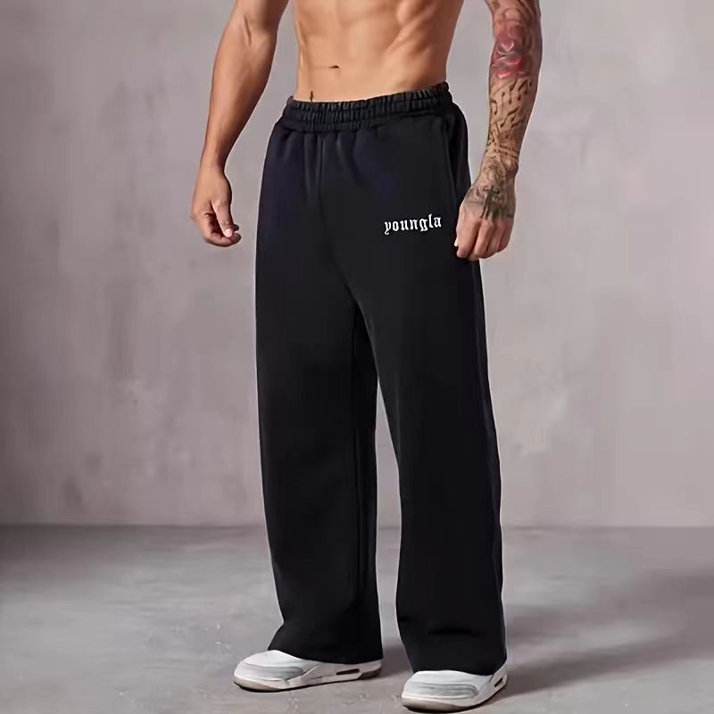 Youngla New American-Style Men's Sports Pants Jogging Muscle Fitness Embroidered Straight-Leg Casual Long Pants Youngla New American-Style Men's Sports Pants Jogging Muscle Fitness Embroidered Straight-Leg Casual Long Pants