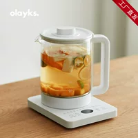 olayks L'Orek Health Bo Furnishing Multifunctional Small Automatic Office Boil Flower Teapot Glass Tea