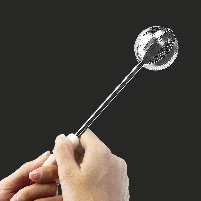 Creativo 304 acero inoxidable rotativo filtro de té polvo de filtro de té bolas de condimento gran agujero filtro de té doméstico