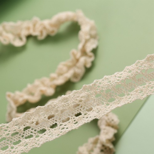 Manufacturer's Cotton Thread Lace Knitted Warp Knit Micro-Elastic Cotton Thread Lace Wholesale Fashion and Home Textile Accessory Lace