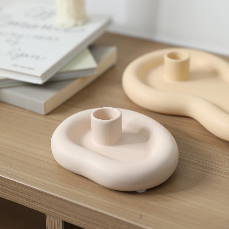 Moderno minimalista ins viento cerámica decoración de vela doméstica decoración artística base al por mayor