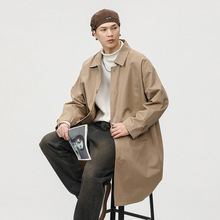 卡其色风衣中长款外套男四季韩版潮流痞帅高级感男士衣服2024新款