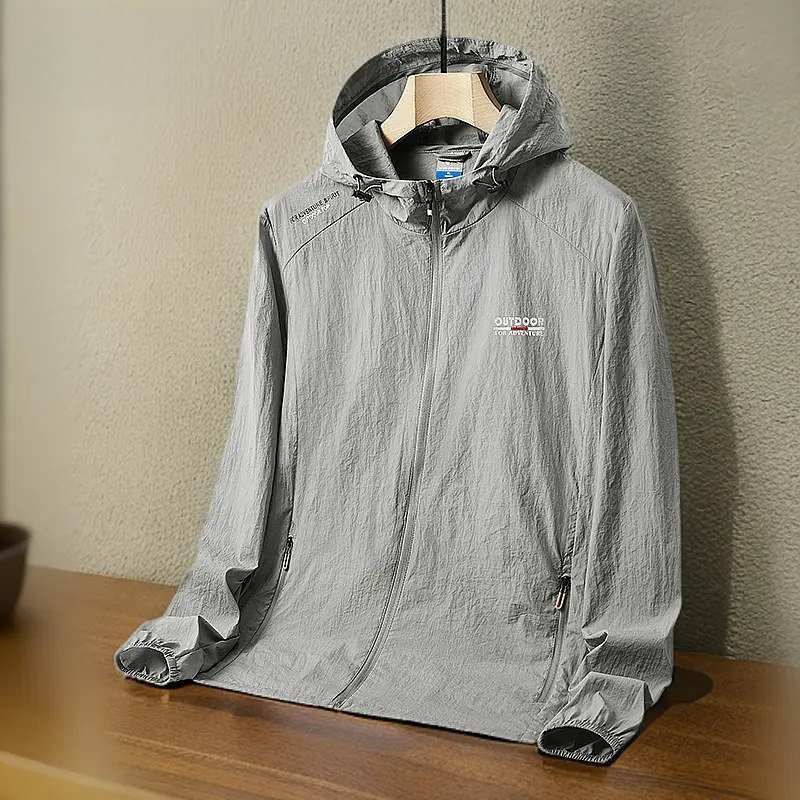 Sun Protection Clothing Men's Summer Ice Silk Breathable Thin Jacket 2025 New Large Size Outdoor Fishing Suit