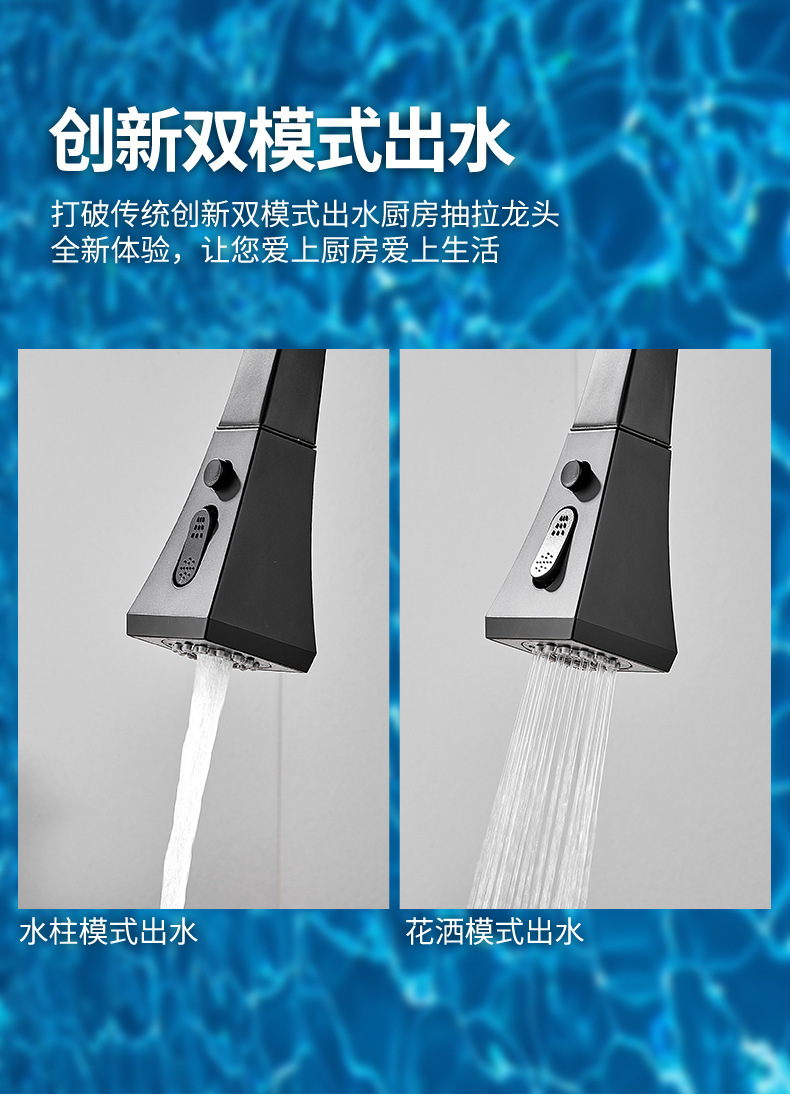 Pull-out faucet, kitchen single-hole sink, balcony telescopic stainless steel rotary universal cold and hot household valve Application Scenario