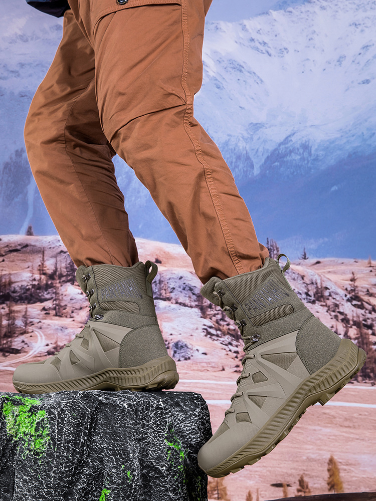 2024 botas militares de caña alta de gran tamaño transfronterizas, zapatos de senderismo para hombres, tipos de trabajo, armas, tácticas, botas de combate, fabricantes de botas de herramientas del desierto