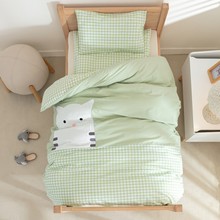 100全棉幼儿园卡通三件套120*150被套儿童绣花被套床上用品纯棉单