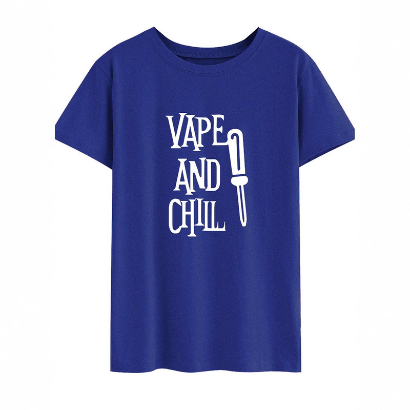 Vape and Korean-Style Versatile Letter T-Shirt, Fashionable and Trendy Fresh Letter Print T-Shirt, Foreign Trade Supply Vape and Korean-Style Versatile Letter T-Shirt, Fashionable and Trendy Fresh Letter Print T-Shirt, Foreign Trade Supply