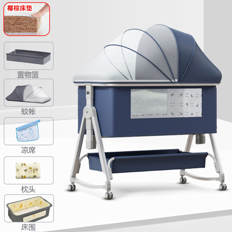 Cuna móvil Cuna portátil Cuna para bebé Cama plegable multifuncional bb Cama grande de costura para niños recién nacidos