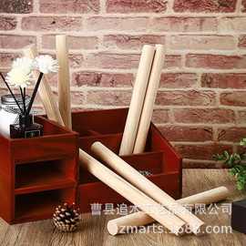 厂家批发圆木棒diy建筑模型小木棍可打孔木杆挂衣杆擀面杖实木棒