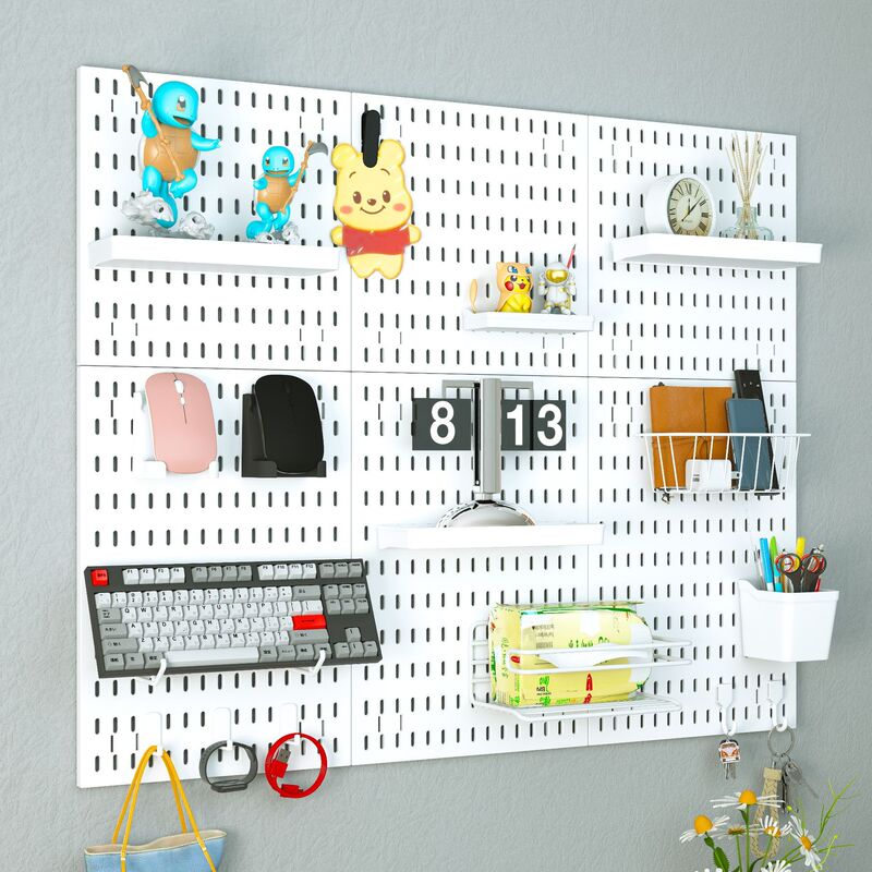 Perforated Board Wall Whole Board Punch-Free Storage Artifact Entry Entrance Kitchen Study DIY Storage Display Rack