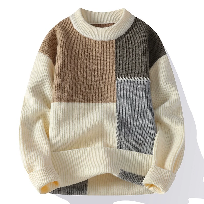 Демисезонный вязаный свитер, спортивный пуловер, резной knit, хаки или черный, размеры 165–190