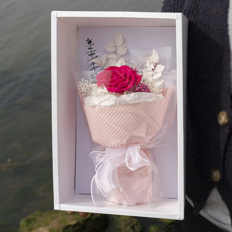 Ramo de rosas eternas de Yunnan, producto terminado, decoración, regalo de San Valentín para novia, regalo de flores reales, ramo eterno creativo