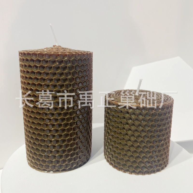 Cera de abeja enrollada a mano cera de abeja columna de cera residencial restaurante occidental modelo decoración de la casa adornos románticos atmósfera familiar vela