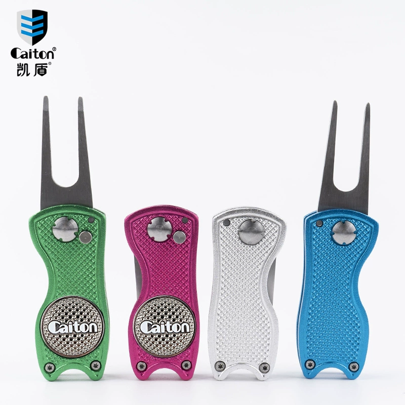 Golf folding greens fork telescopic spring greens fork colorful retractable golf supplies greens repair