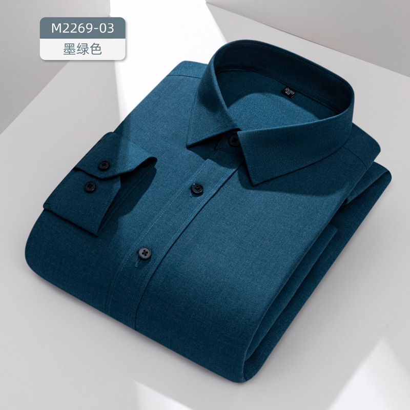 Camisas cálidas de invierno personalizadas de alta calidad para hombres con mangas largas y camisa de lana gruesa a rayas sólidas delgada