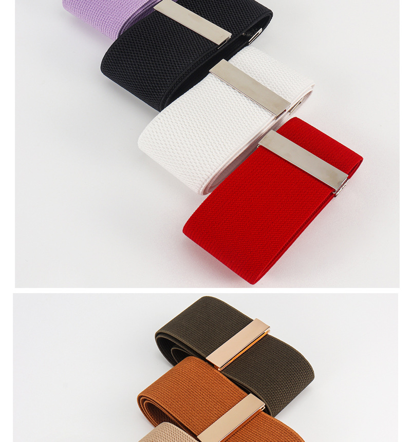 58g Weight Belt Classification 1 Piece Quantity Elegant Basic Lady Square Alloy Elastic Band Plating Women's Woven Belts