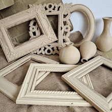 复古画框毛坯素材木质相框欧式镜框拍摄道具民宿家居装饰品亚马逊