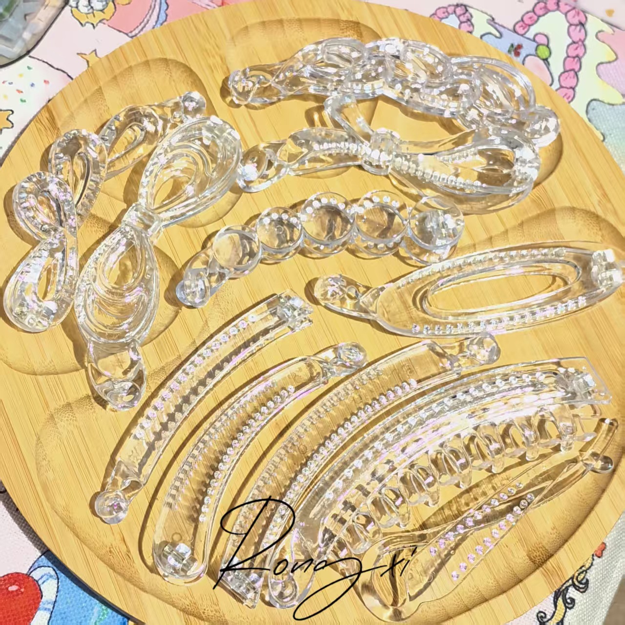 各种塑料扭扭夹香蕉夹竖夹高马尾固定神器透明diy配件美妆工具