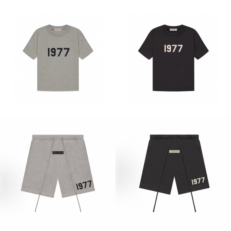 26Ss Export Correct Version Fog Sub-Brand Essentias American Style Trendy Brand Short-Sleeve Shorts T-Shirt Set for Men and Women