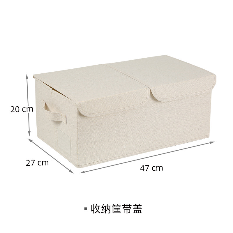 2023 nuevo ecológico algodón Lino inodoro plegable lavable doble tapa caja de almacenamiento pantalones de almacenamiento en el hogar