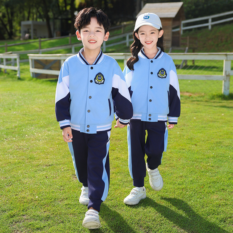 가을과 겨울 어린이 3 조각 옷 교복 초등학교 학생 수업 봄 가을 세트 유치원 정원 옷 여름