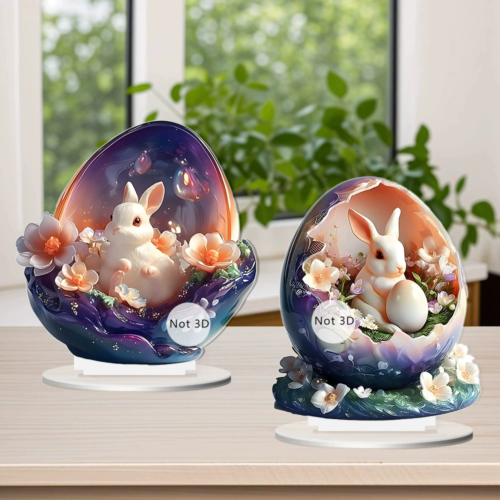 Трансграничная пасхальная креативная цветочная кролик 2D плоская акриловая гостиная рабочий стол домашний телевизионный шкаф