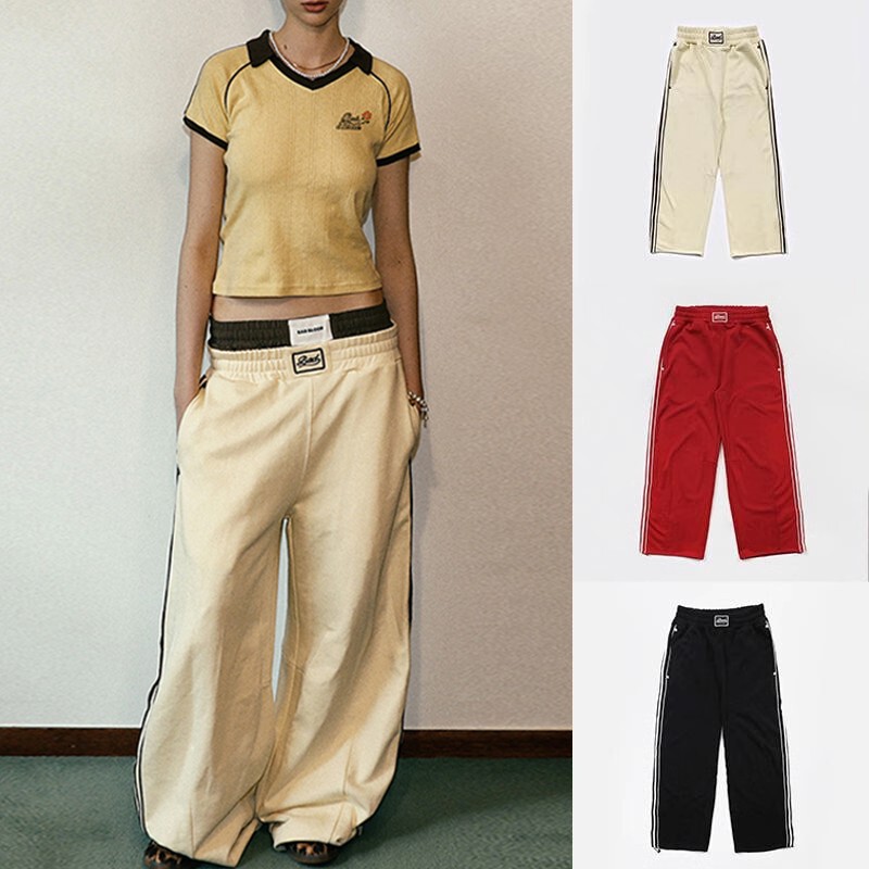 Korean Badblood Bcac Series Pants Women's Wide-Leg Pants Niche American Straight Casual Pants Sports Pants Korean Badblood Bcac Series Pants Women's Wide-Leg Pants Niche American Straight Casual Pants Sports Pants