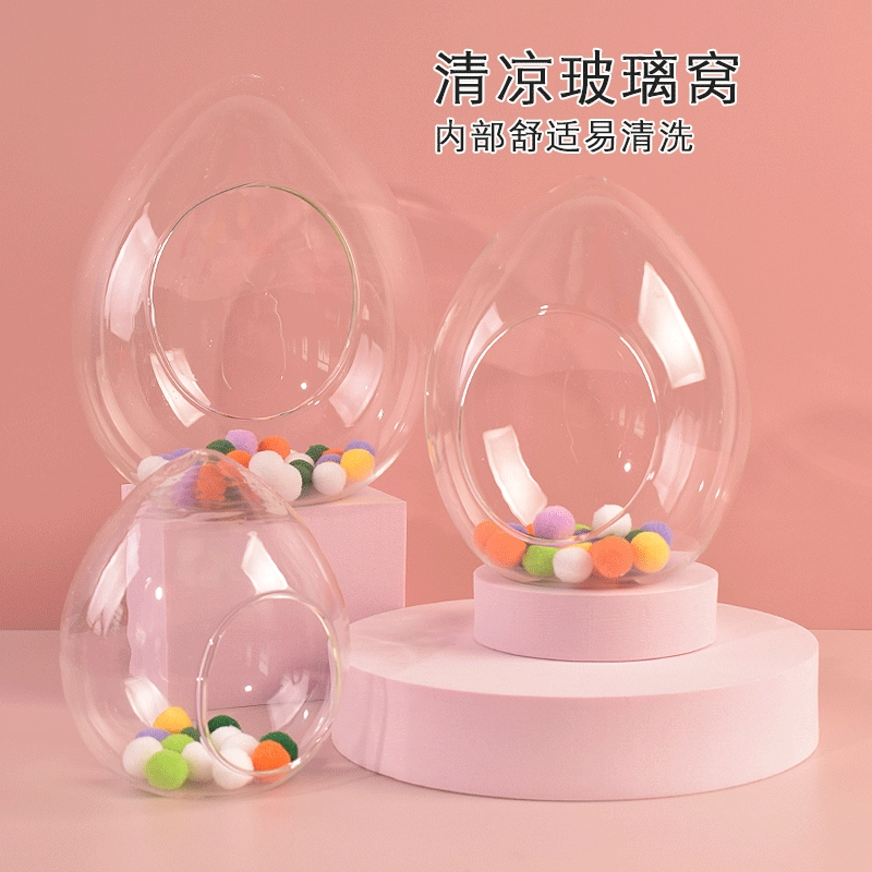 Гнездо хомяка Стеклянное гнездо Охлаждение птиц Крутой дом Тоторо Летнее спальное гнездо Ежик Голландская свинья Небольшой дом Прямое одобрение фабрики