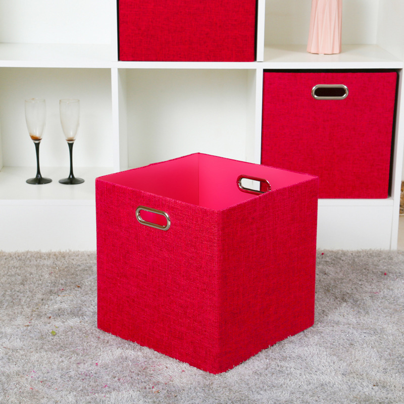 收纳盒桌面杂物收纳筐篮子化妆品零食家用棉线编织带盖储物筐筐子