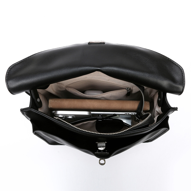 Women's Versatile Soft Leather Messenger Bag Large Capacity Tote_voghion.com