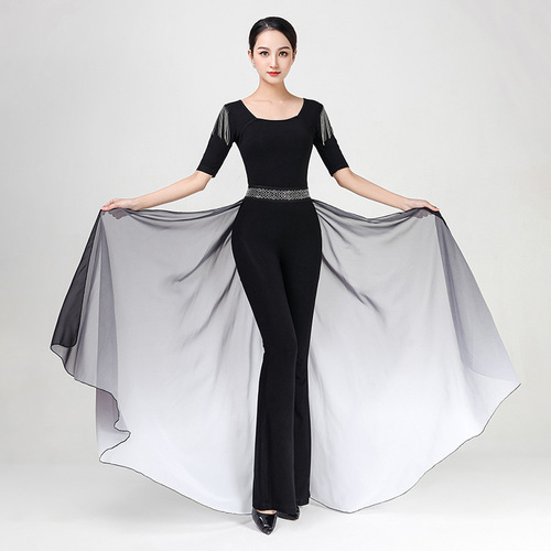 Body ceremonial clothing, gradient girdle, belt, training clothing, dance clothing, catwalk waist gauze, female star gait, floating gauze