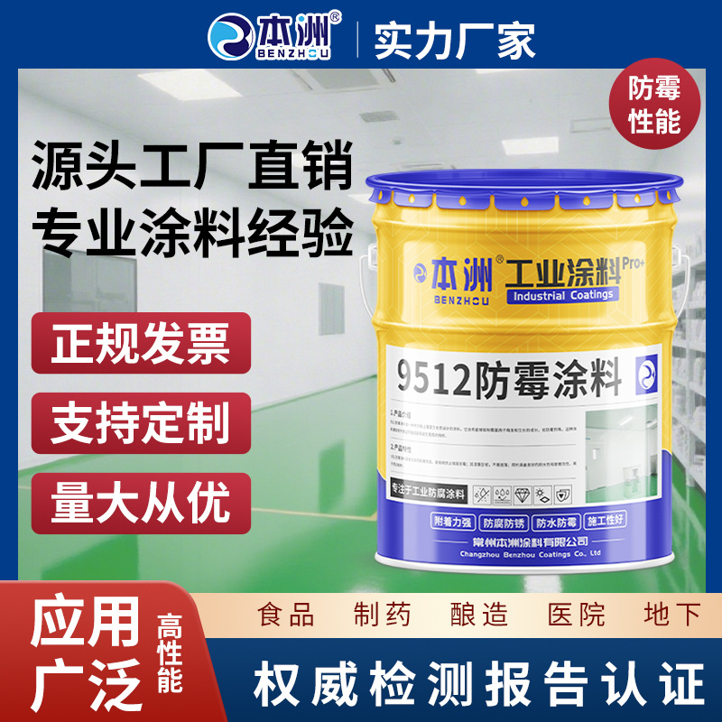 厂家直供9512防霉涂料生产车间无机防霉涂料耐洗刷性防锈外墙涂料