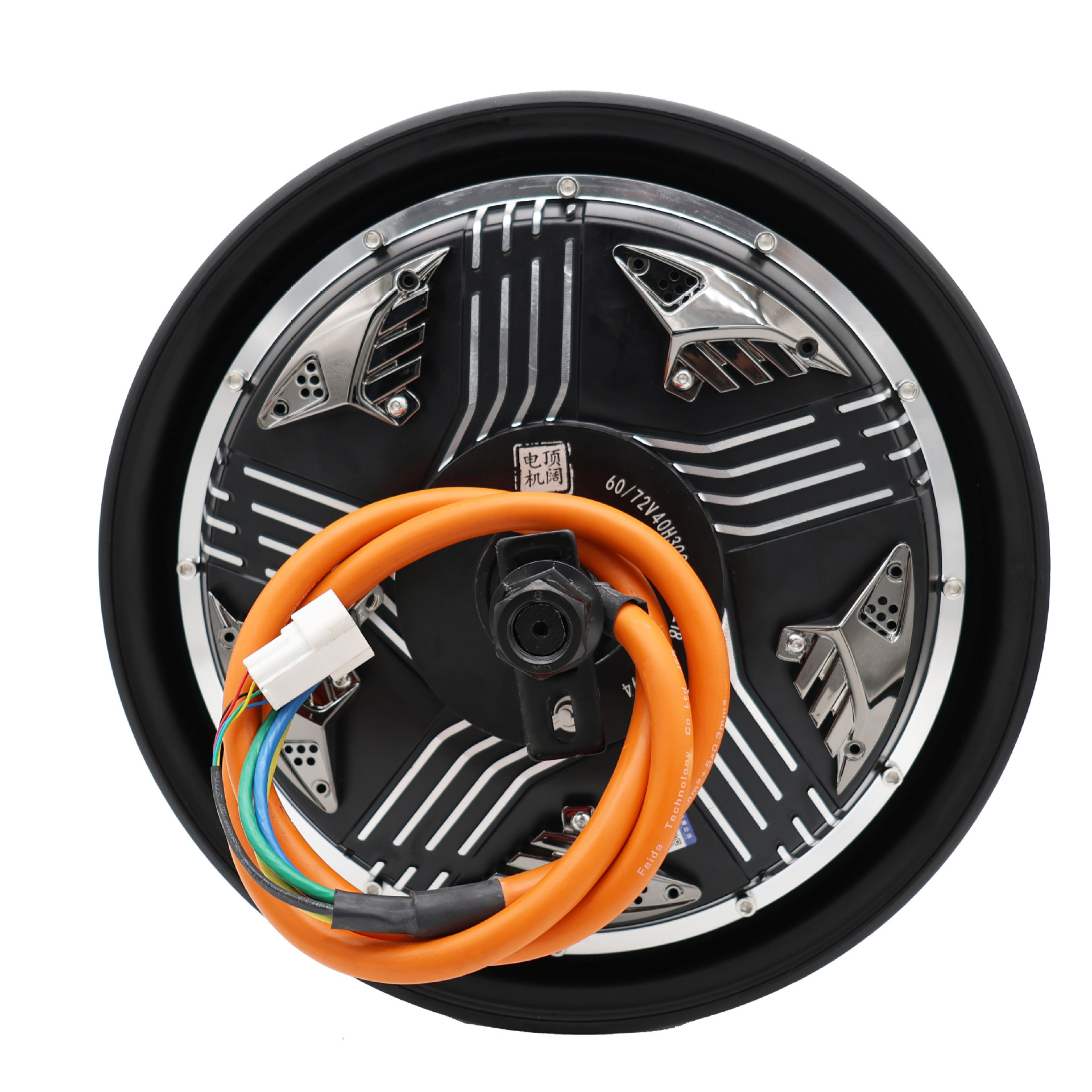 Dkys Brushless Dc Hub Motor 72V 12-Inch 40H 3000W Electric Vehicle Motor Titanium Color V5